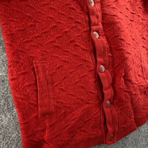 COOGI Women Pure New Wool Cardigan Sweater Red Buttons Pockets Knit Soft ~med - Picture 7 of 16